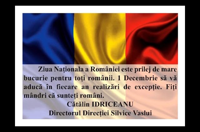 VIDEO: MESAJ DE ZIUA NAȚIONALĂ A ROMÂNIEI  CATĂLIN IDRICEANU –  DIRECȚIA SILVICĂ