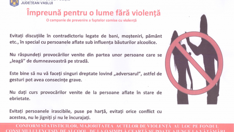 Flyer O lume fara violenta