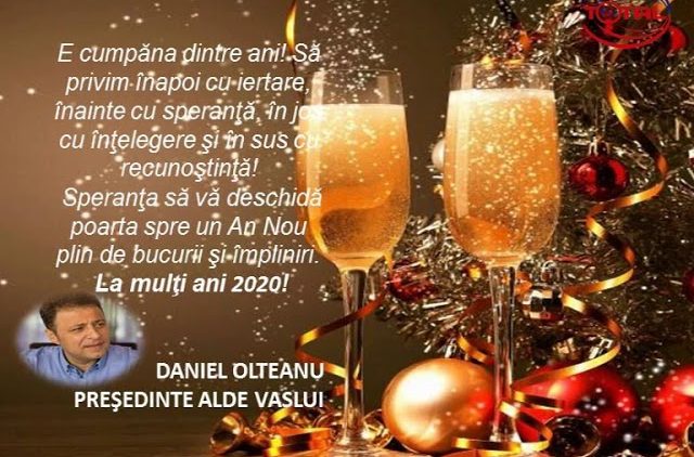 VIDEO: FELICITARE DE ANUL NOU – DEPUTAT DANIEL OLTEANU PREȘEDINTE ALDE VASLUI