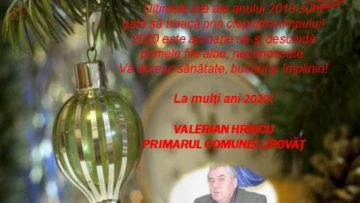 VIDEO: FELICITARE DE ANUL NOU – PRIMĂRIA COMUNEI LIPOVĂȚ