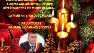 VIDEO: FELICITARE DE ANUL NOU – PRIMĂRIA COMUNEI ȘULETEA
