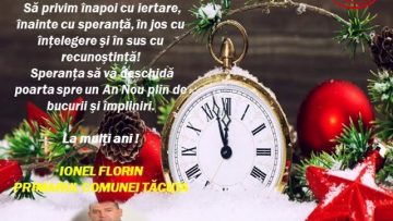 VIDEO: FELICITARE DE ANUL NOU – PRIMĂRIA COMUNEI TĂCUTA