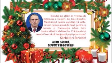 VIDEO: FELICITARE DE CRĂCIUN AUREL CĂCIULĂ DEPUTAT PSD VASLUI