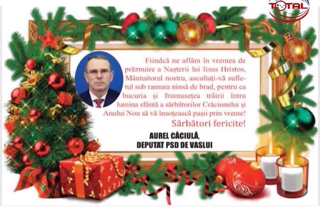 VIDEO: FELICITARE DE CRĂCIUN AUREL CĂCIULĂ DEPUTAT PSD VASLUI