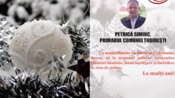 VIDEO : FELICITARE DE CRĂCIUN PRIMĂRIA ȘI CONSILIUL LOCAL TODIREȘTI