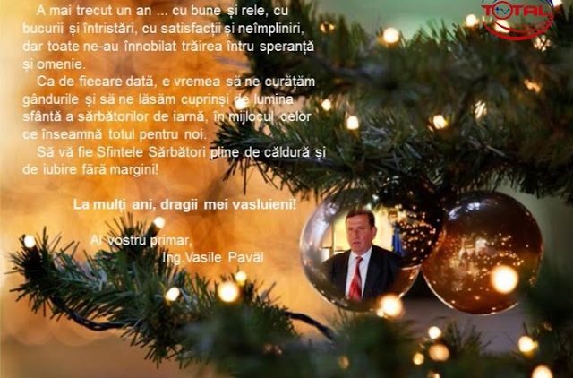VIDEO : FELICITARE DE CRĂCIUN PRIMĂRIA ȘI CONSILIUL LOCAL VASLUI