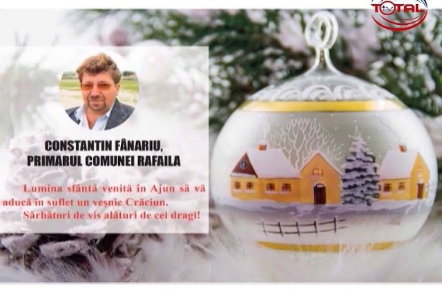 VIDEO : FELICITARE DE CRĂCIUN PRIMĂRIA ȘI CONSILIUL LOCAL RAFAILA