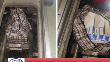 VIDEO: Autocar “capitonat” cu ţigări de contrabandă