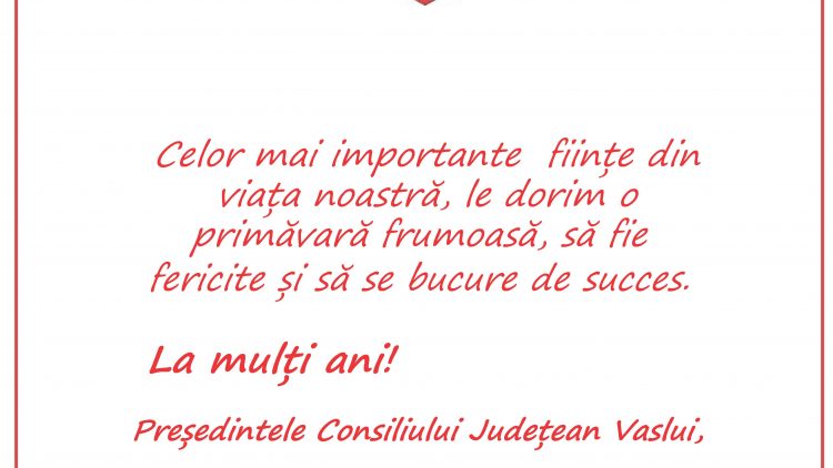 Felicitare 8 MARTIE CJ VASLUI