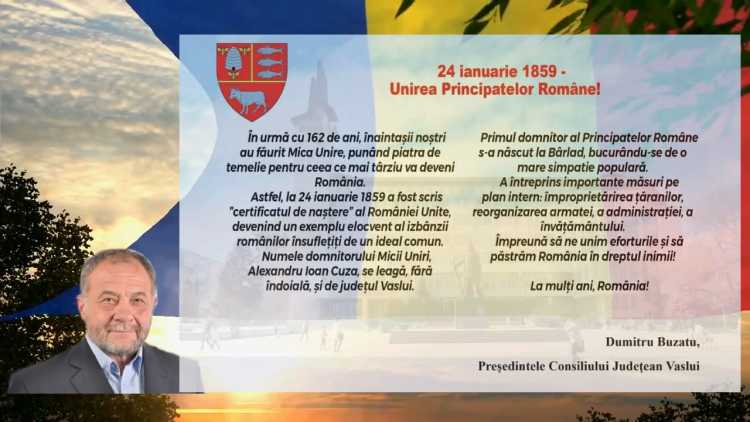 24 ianuarie 1859-Unirea Principatelor Române! Mesajul președintelui CJ Vaslui, Dumitru Buzatu.mp4_snapshot_00.00.498