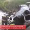 VIDEO// Un TIR s-a răsturnat de pe un pod din localitatea Siliștea, comuna Todirești. Doi bărbați au fost răniți